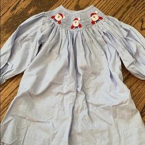 Silly Goose smocked Santa dress, size 12M, $15